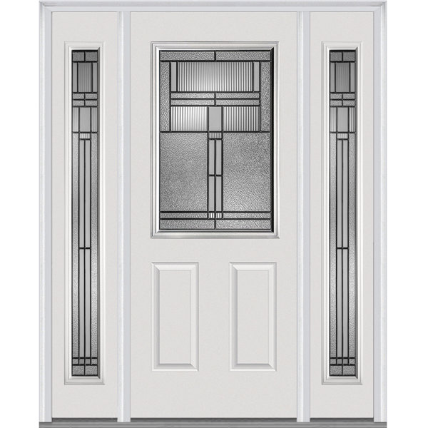 Verona Home Design Brighton Primed Fiberglass Prehung Front Entry Doors